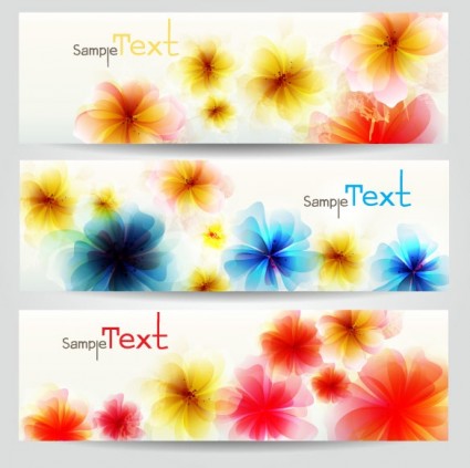 아름 다운 꽃 banner02vector