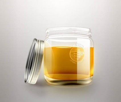 o psd de frasco de mel requintado em camadas
