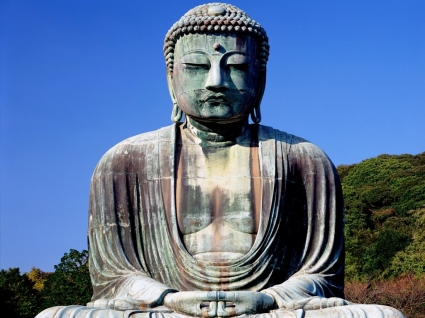 o grande mundo de Japão do papel de parede de Buda