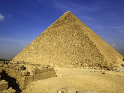 중대 한 피라미드 벽지 이집트 세계