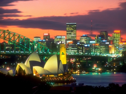 die Lichter der Sydney-Tapete-Australien-Welt
