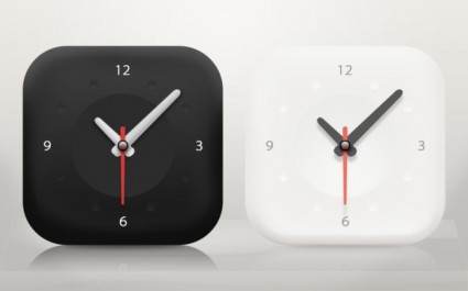 o psd de ícone de relógio minimalista em camadas
