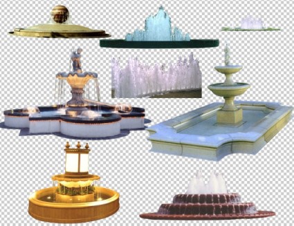 模型喷泉 psd 图像