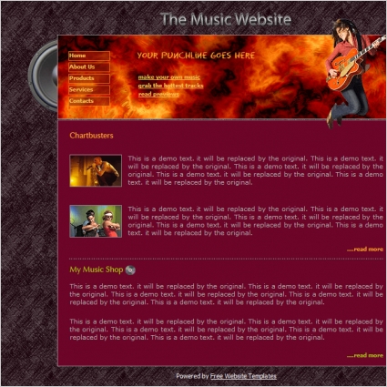 szablon strony internetowej muzyki