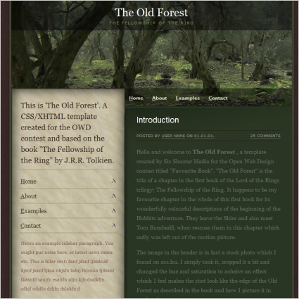 古い森林テンプレート