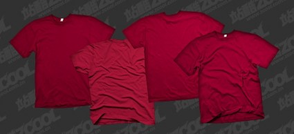 слоистых psd шаблон футболка Красная пустой тенденции