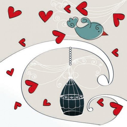 romantis kartun handpainted ilustrasi vektor
