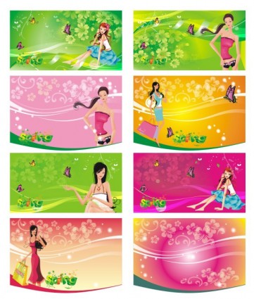 The Shopping Women Supermarkets Tag Vector