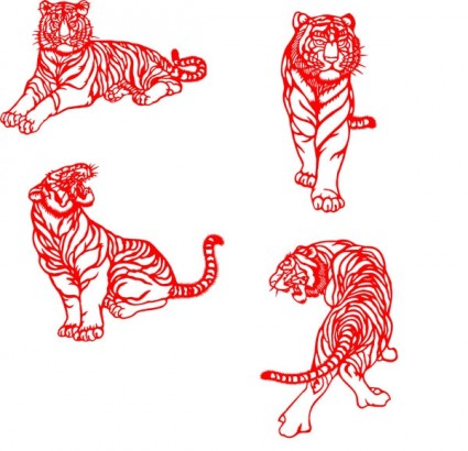o psd de corte de papel do tigre