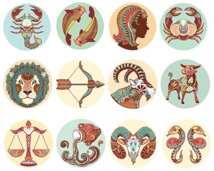 i pattern di illustrator dodici costellazioni vettoriale