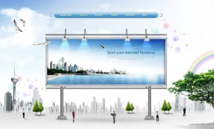 mẫu quảng cáo hiển thị hồ đô thị phân tầng