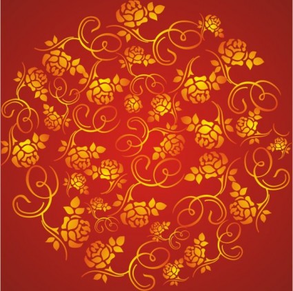 The Wealth Rose Pattern Background Vector