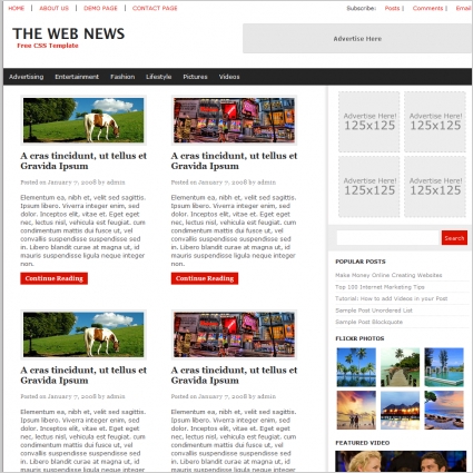 Das Web-Neuigkeiten-template