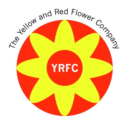 perusahaan bunga kuning dan merah