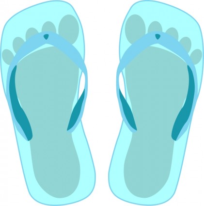 Thong hellblau mit Fußabdruck