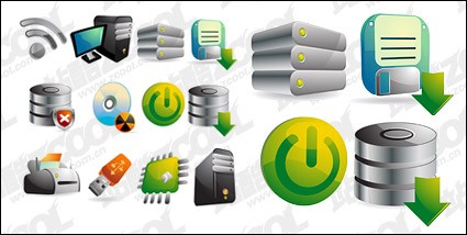 Three Dimensional Computer Icon Vector Material