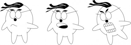 três emoções do cartoon clip-art