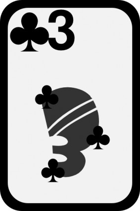 Three Of Clubs Clip Art