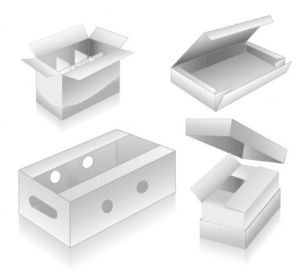Threedimensional Box Blank Vector