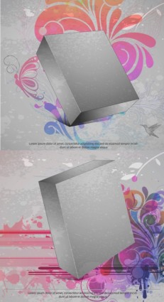 dreidimensionale Box Blumen Hintergrund Vektor