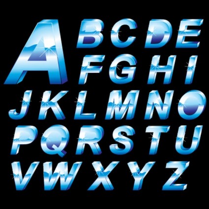 Threedimensional Letters Design Series Vector