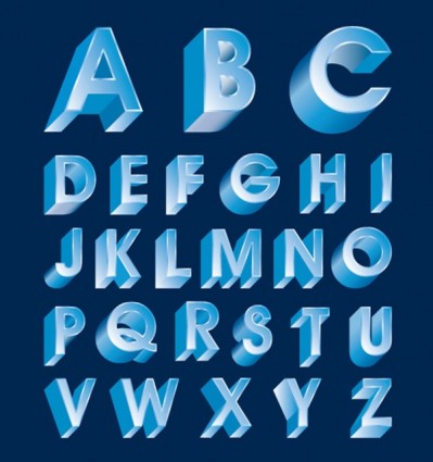 Threedimensional Letters Design Series Vector