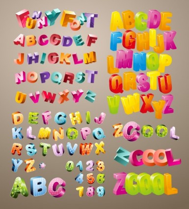 三维向量可爱字母