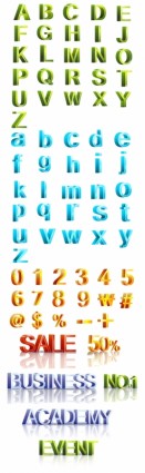 numeri e lettere vettoriale tridimensionale edizione riveduta