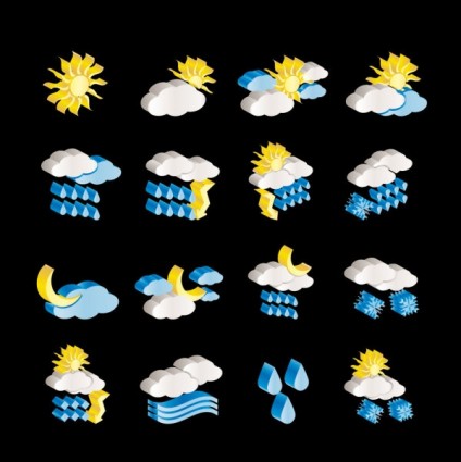 Threedimensional Weather Icon Vector