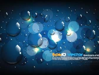 1 Blue Water Drops Background Vector