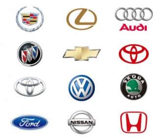 12 Automóviles Logos Vector
