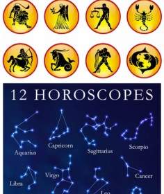 12 Constellations Icon Vector