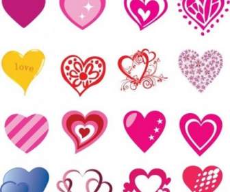 16 свободных Heart Shaped векторов S Валентина