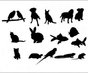 16 寵物向量剪影