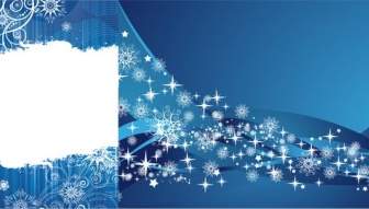2 Blue Snowflake Background Vector