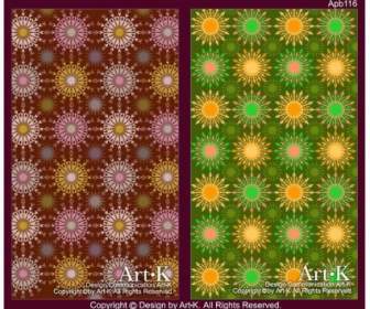 2 Colorful Flowers Background Base Map Vector Artwork