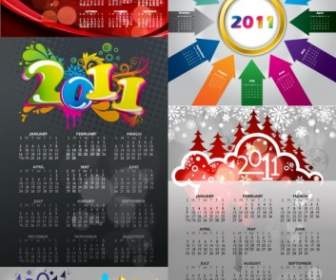 2011 Colore Calendario Template Vettoriale