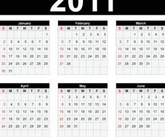 Calendario 2011 Vettoriale Gratis