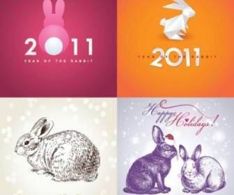 กระต่าย 2011 ภาพเวกเตอร์พื้นหลัง