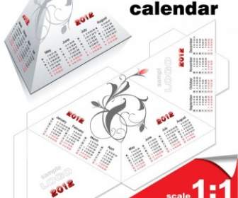 2012 Kalender Meja Kalender Model Vektor
