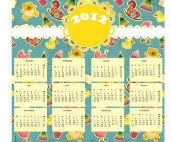 2012 Calendar Template Vector Cartoon