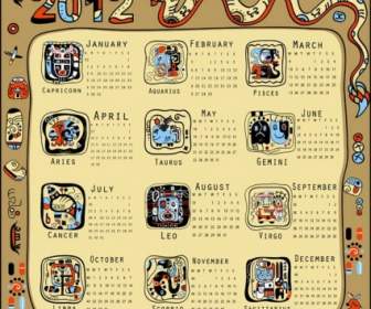 2012 Kalender Tahun Naga Vektor