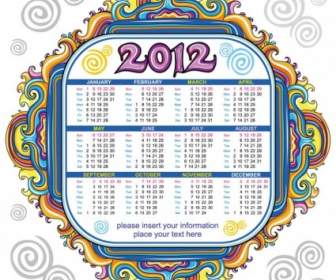 Vettore Di Calendario 2012 Dei Cartoni Animati