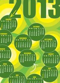 2013 カレンダー デザイン要素ベクトル