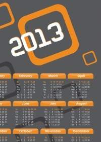 2013 Kalender Desain Vektor