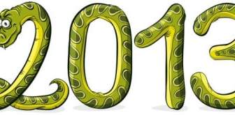 2013 Year Of The Snake Cartoon Background Vector