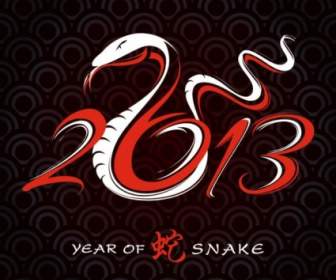 L'année 2013 Du Serpent Design Vecteur
