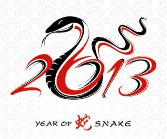 L'année 2013 Du Serpent Design Vecteur