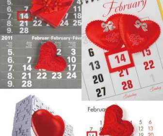 214 Valentine39s Hari Meja Kalender Highdefinition Gambar