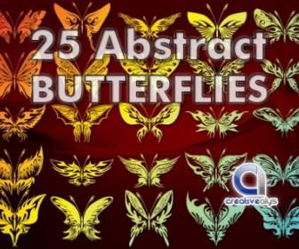 Vecteurs De 25 Papillons Abstraite